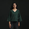 Hand block print cotton natural dyed angrakha ajrakh crop