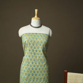 Hand block print cotton sanganeri 3pc unstitched dress