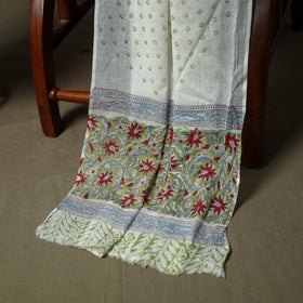 Hand block print cotton sanganeri 3pc unstitched dress