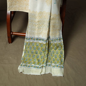 Hand block print cotton sanganeri 3pc unstitched dress