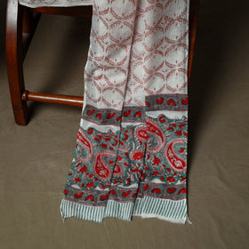 Hand block print cotton sanganeri 3pc unstitched dress