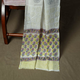 Hand block print cotton sanganeri 3pc unstitched dress