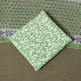 Hand block print cotton sanganeri 3pc unstitched dress