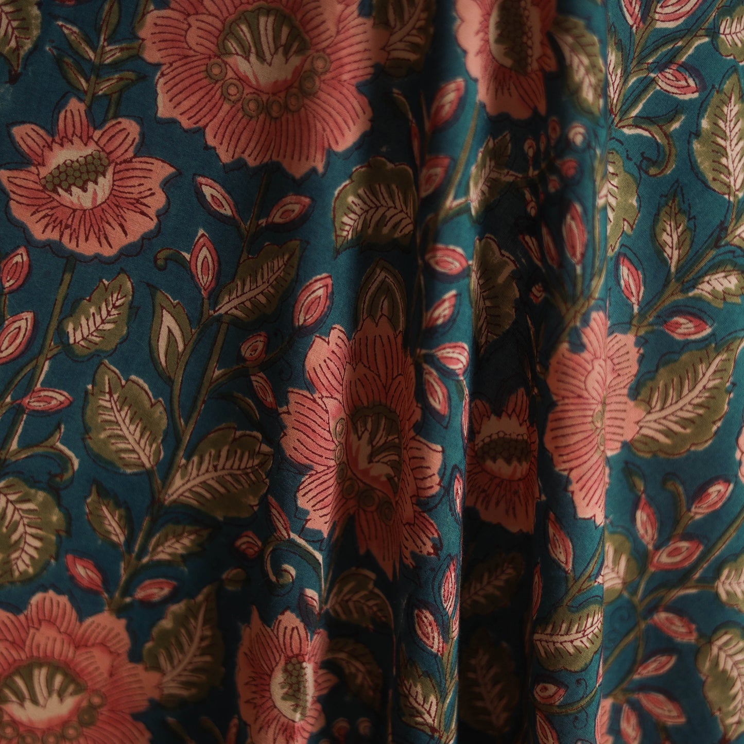 Hand block print cotton sanganeri fabric 07 - handcrafted