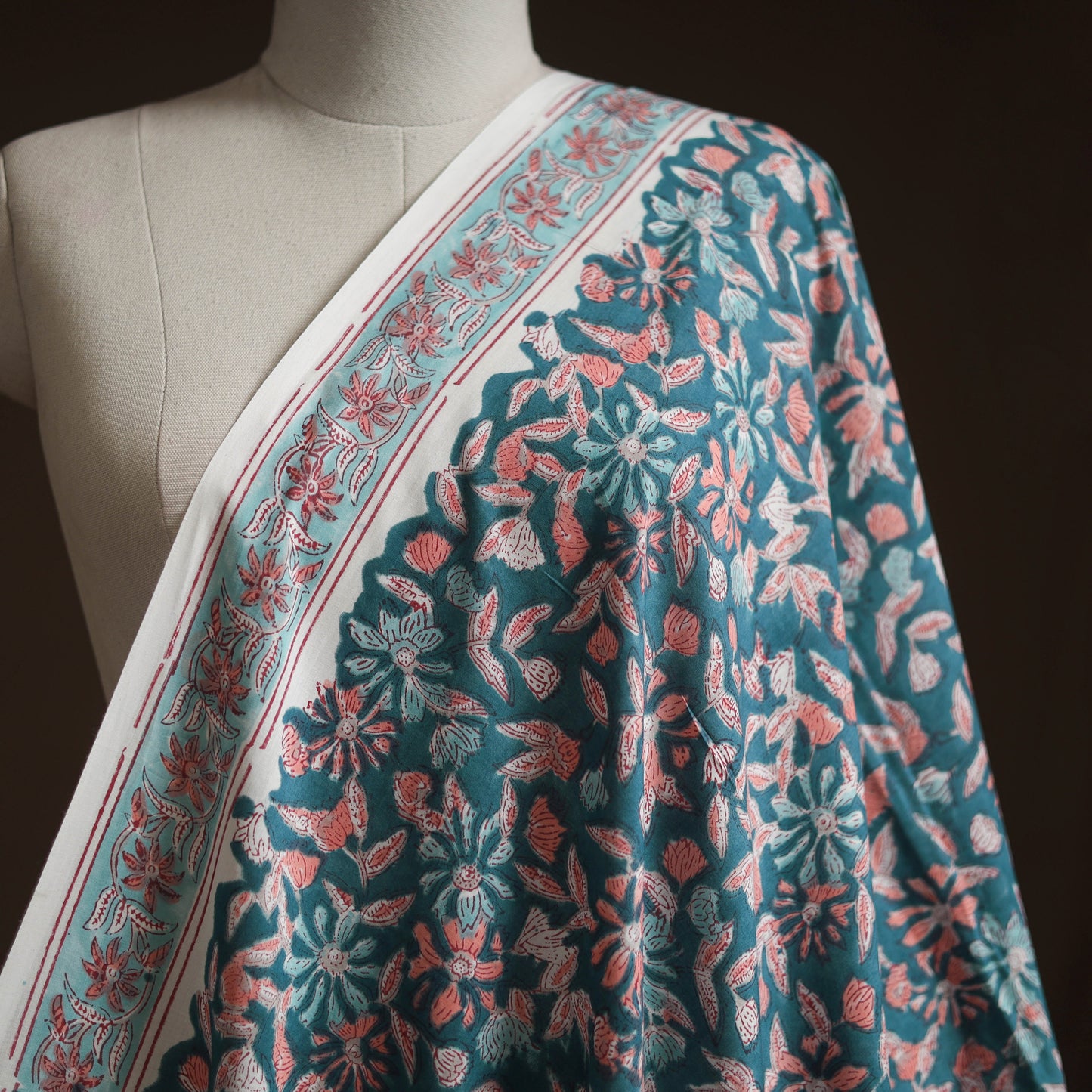 Hand block print cotton sanganeri fabric 13 - handcrafted