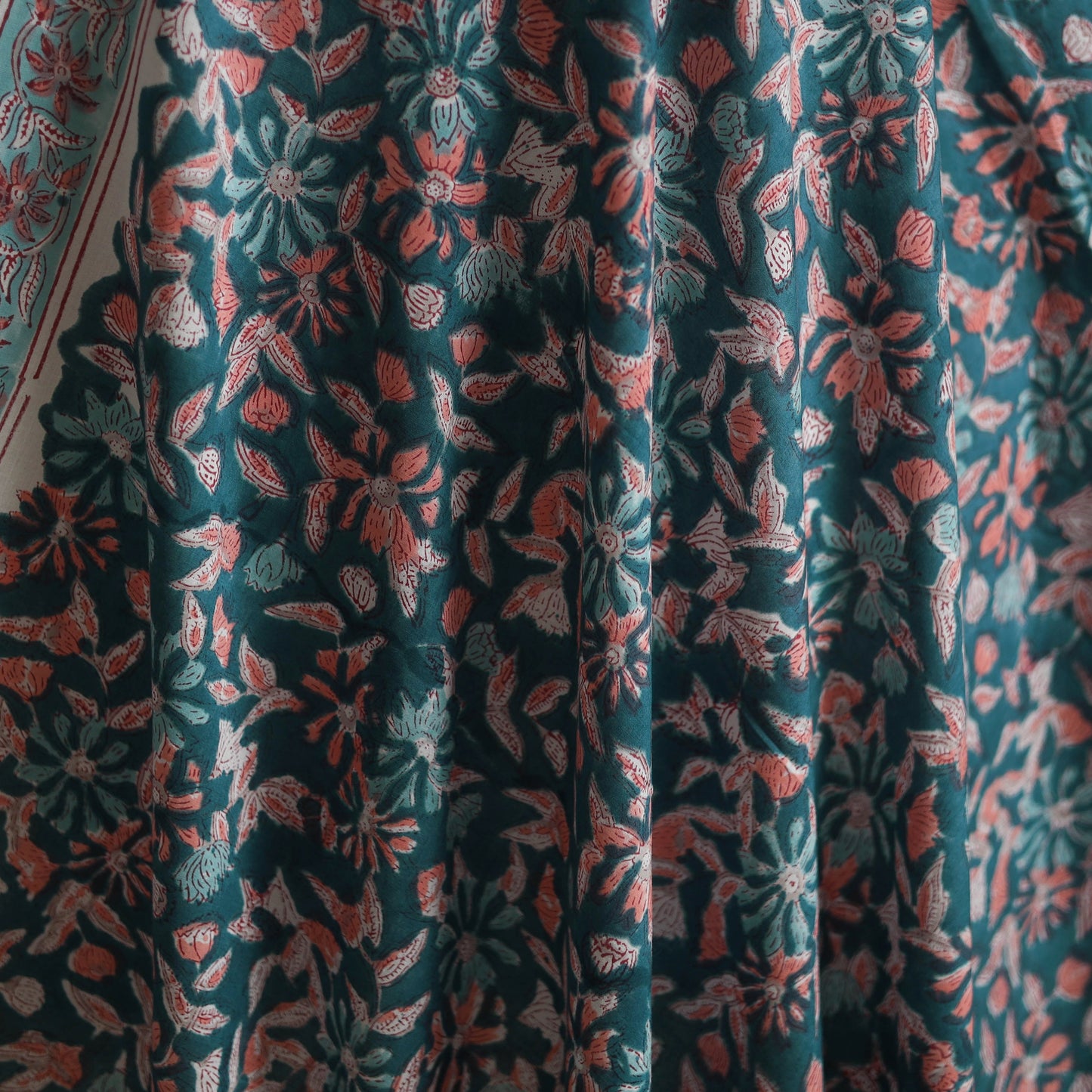 Hand block print cotton sanganeri fabric 13 - handcrafted