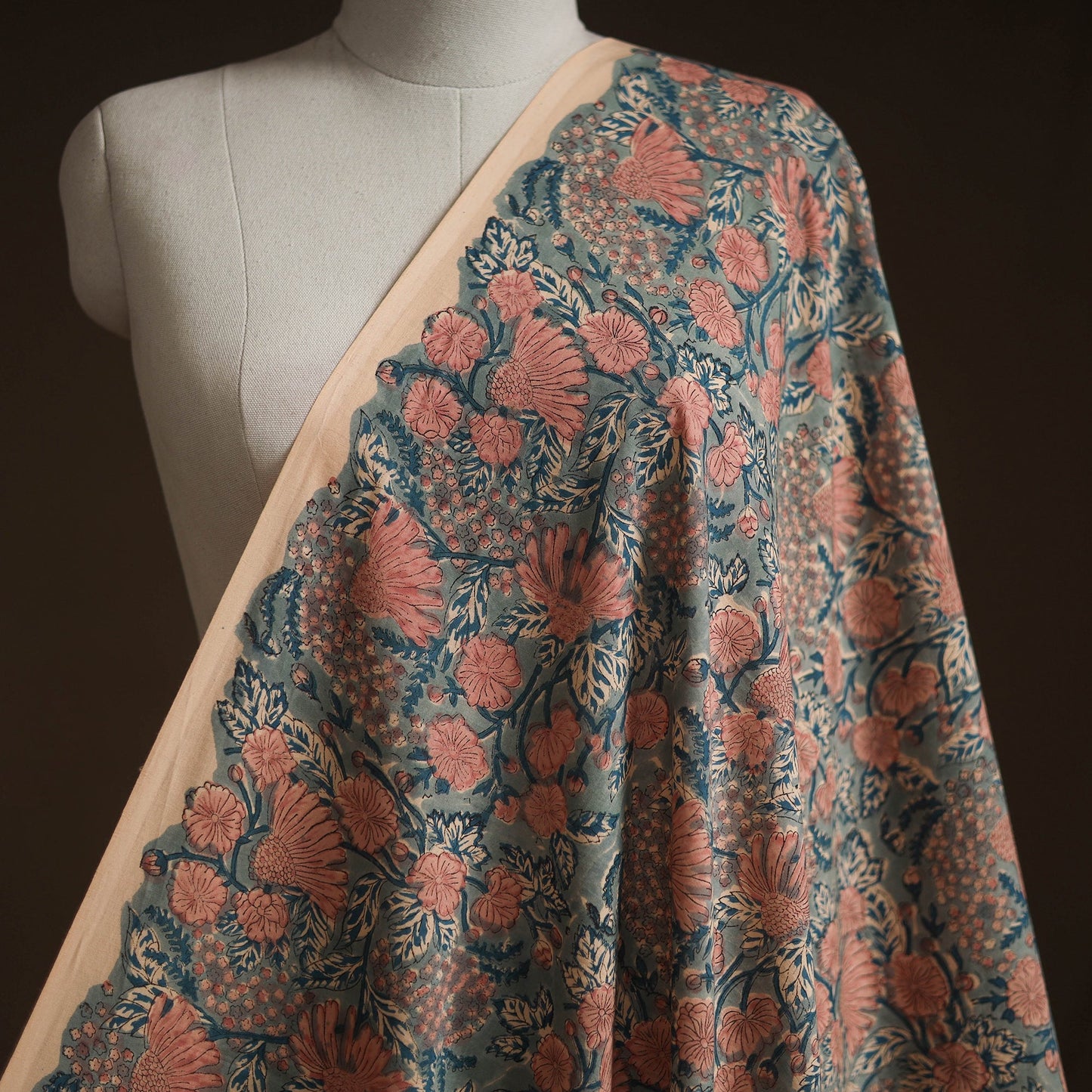 Hand block print cotton sanganeri fabric 14 - handcrafted