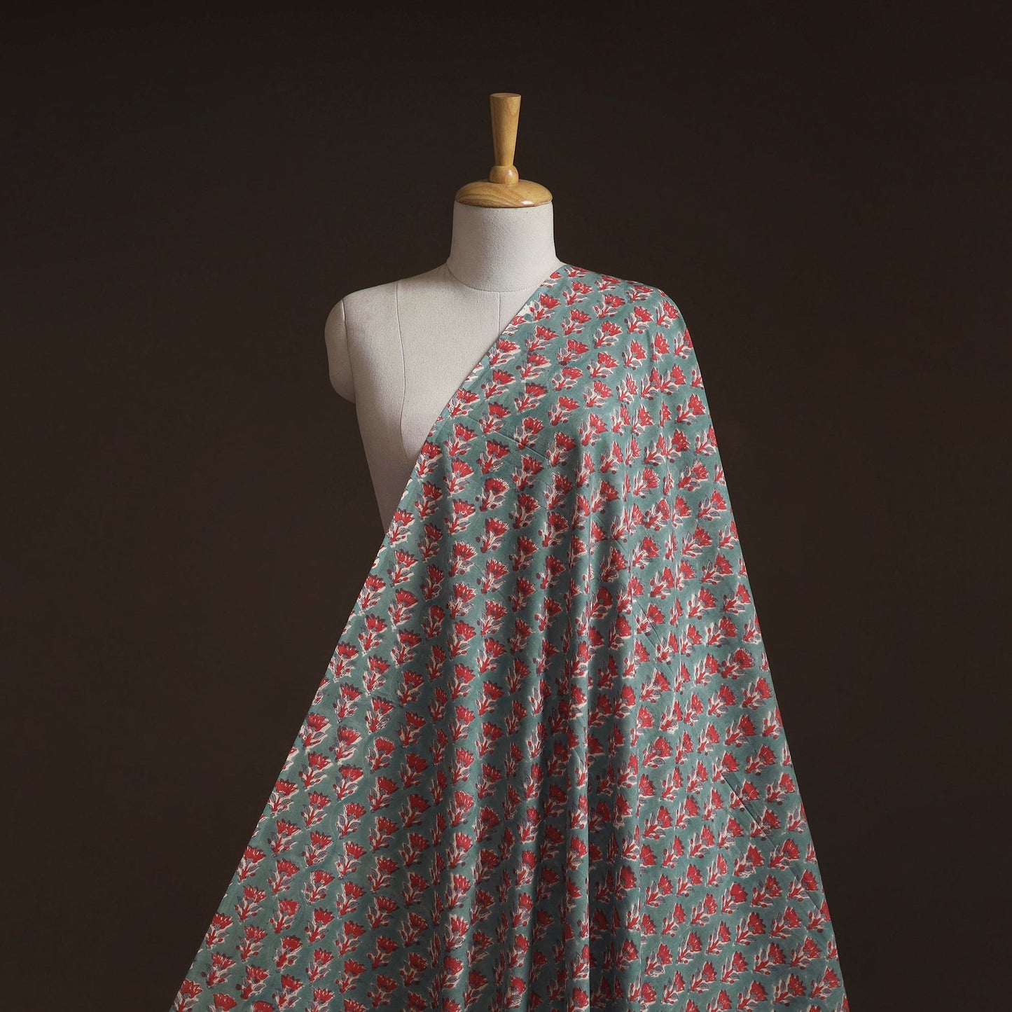 Hand block print cotton sanganeri fabric 15 - handcrafted