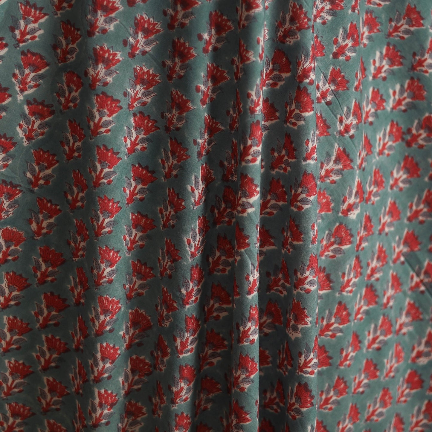 Hand block print cotton sanganeri fabric 15 - handcrafted