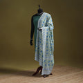 Hand cotton sanganeri floral dupatta 02 - handcrafted