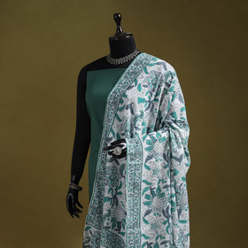 Hand cotton sanganeri floral dupatta 24 - handcrafted