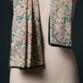 Hand block print cotton sanganeri stole 06 - handcrafted