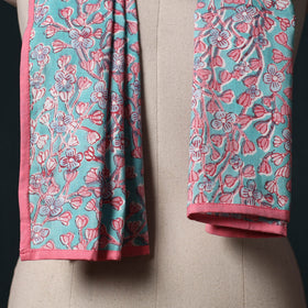 Hand block print cotton sanganeri stole 10 - handcrafted