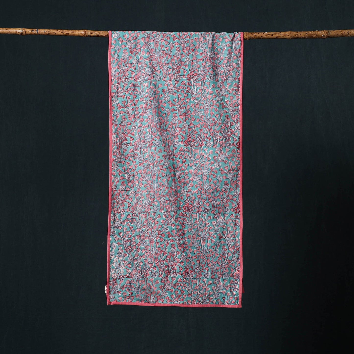 Hand block print cotton sanganeri stole 10 - handcrafted
