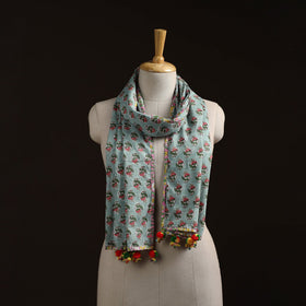 Hand cotton sanganeri stole 12 - handcrafted