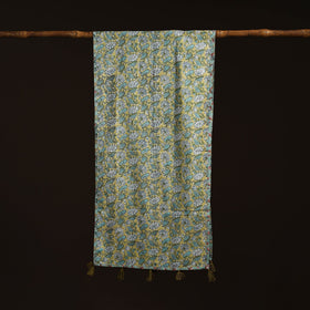 Hand cotton sanganeri stole 20 - handcrafted