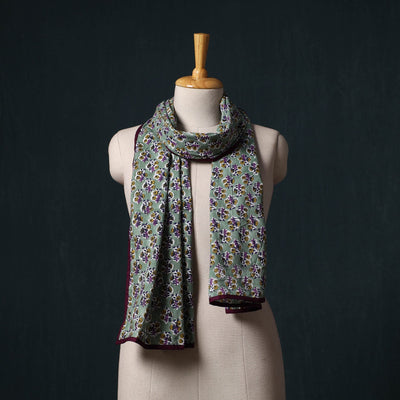 Hand block print cotton sanganeri stole 20 - handcrafted