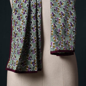 Hand block print cotton sanganeri stole 20 - handcrafted