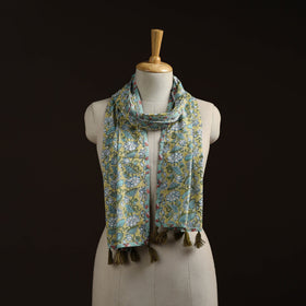 Hand cotton sanganeri stole 20 - handcrafted