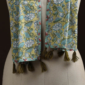 Hand cotton sanganeri stole 20 - handcrafted