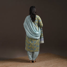 Hand cotton sanganeri suit set with dupatta for women 19