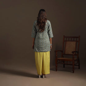 Hand cotton short sanganeri kurta for women 12 - handcrafted