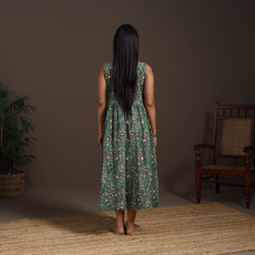 Green - hand flared sanganeri dress 15 - handcrafted