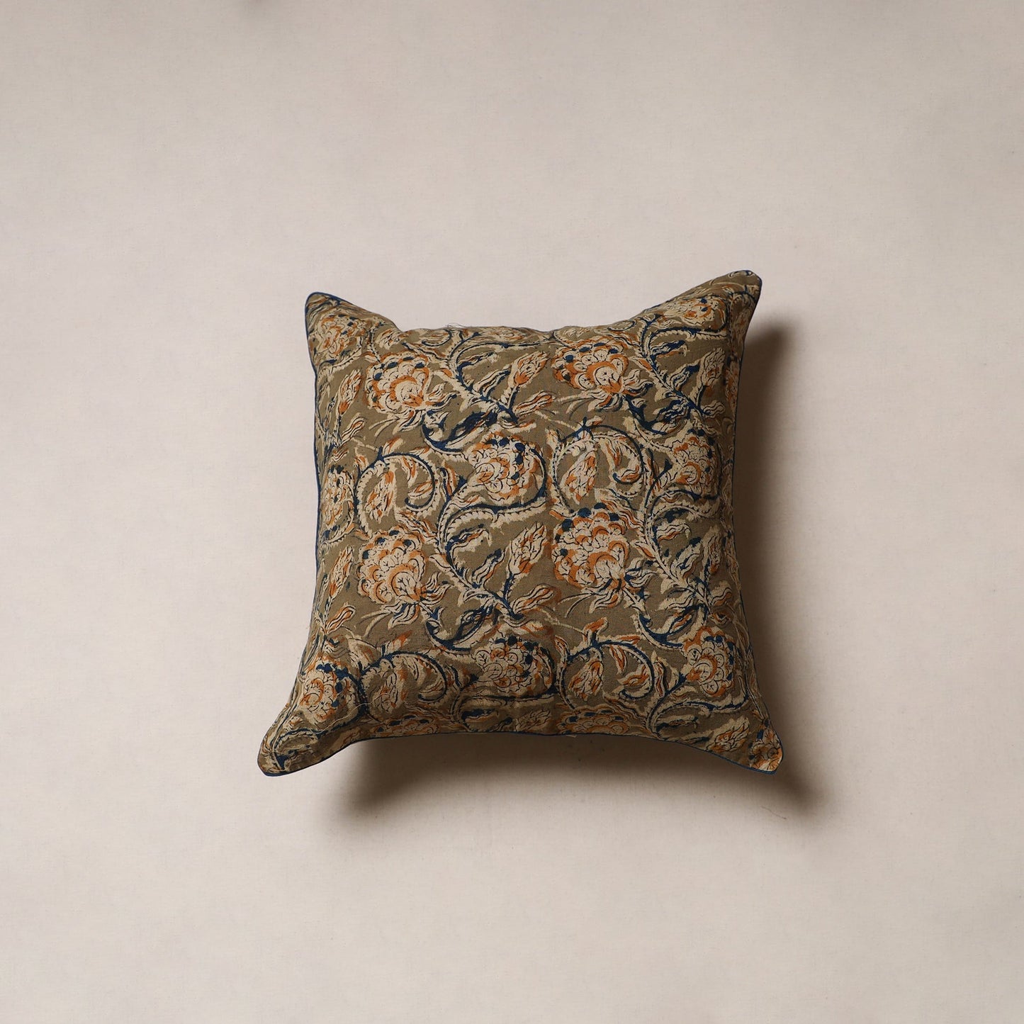Hand block print kalamkari cushion cover 11 - handcrafted