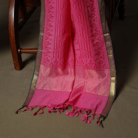 Hand block print mangalagiri cotton 3pc unstitched dress