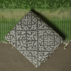 Hand block print mangalagiri cotton 3pc unstitched dress