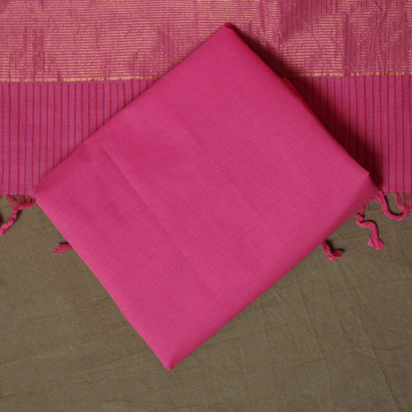 Hand block print mangalagiri cotton 3pc unstitched dress