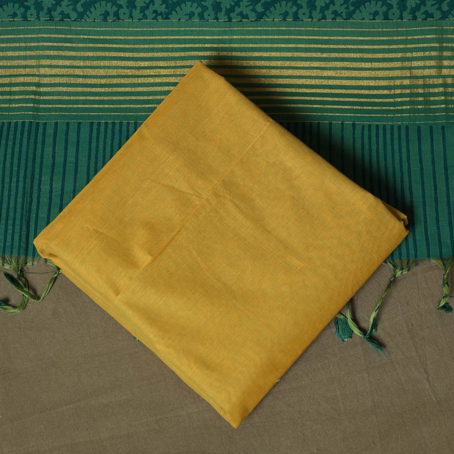 Hand block print mangalagiri cotton 3pc unstitched dress