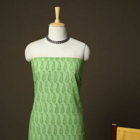 Hand block print mangalagiri cotton 3pc unstitched dress