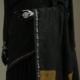 Hand block print natural dyed chanderi silk akola saree 31