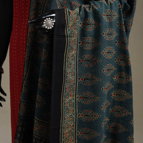 Hand natural dyed cotton dupatta with tassels 10