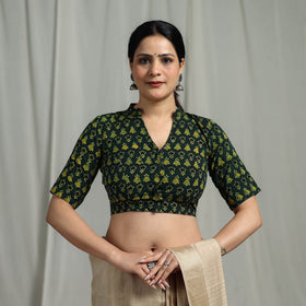 Hand natural dyed cotton readymade blouse 08 - handcrafted