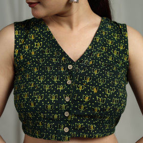 Hand natural dyed cotton readymade blouse 11 - handcrafted