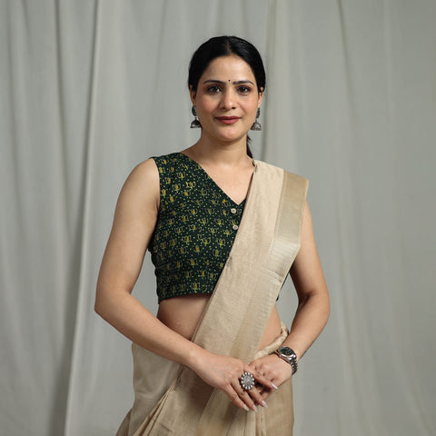 Hand natural dyed cotton readymade blouse 11 - handcrafted