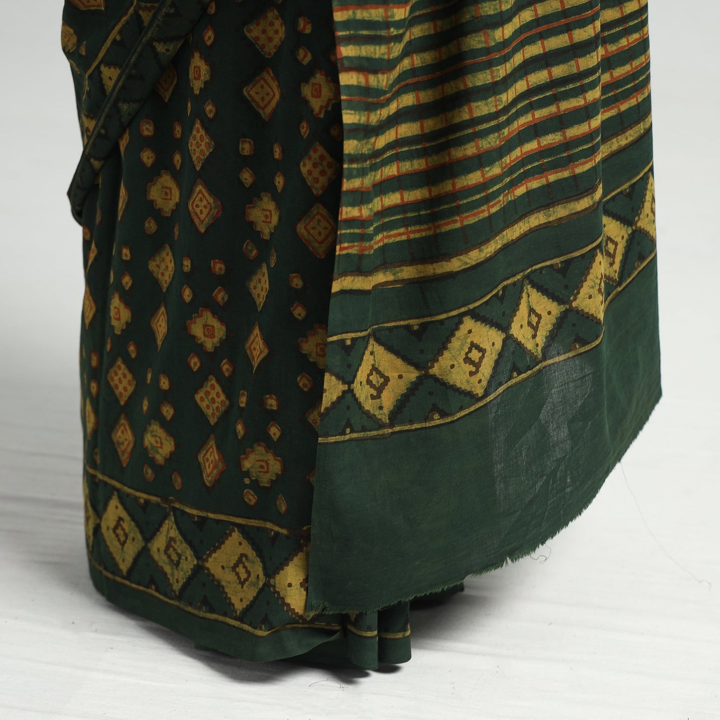block printed saree