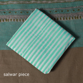Hand block print sanganeri cotton 3pc unstitched dress