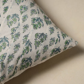 Hand sanganeri floral cushion cover 04 - handcrafted