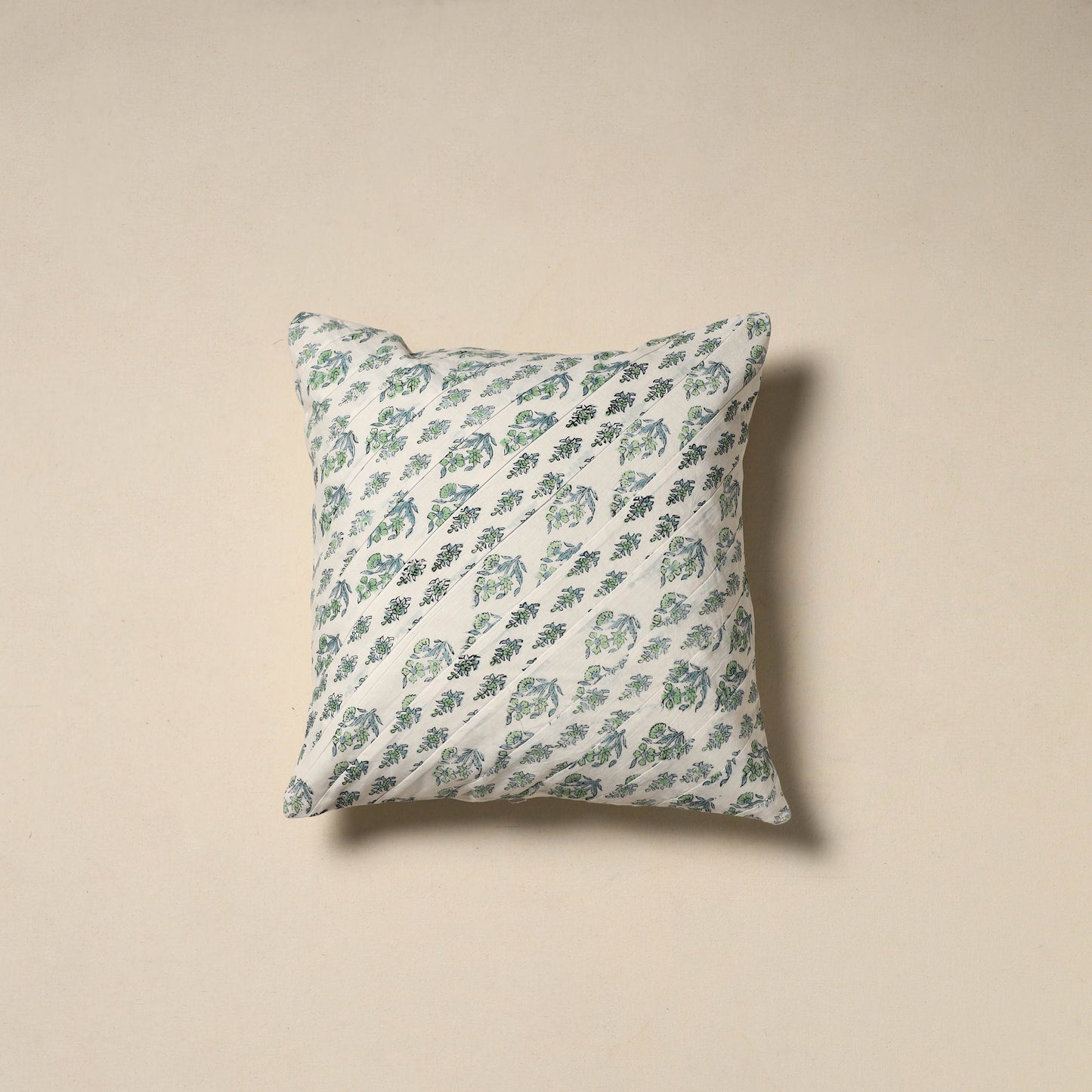 Hand sanganeri floral cushion cover 04 - handcrafted