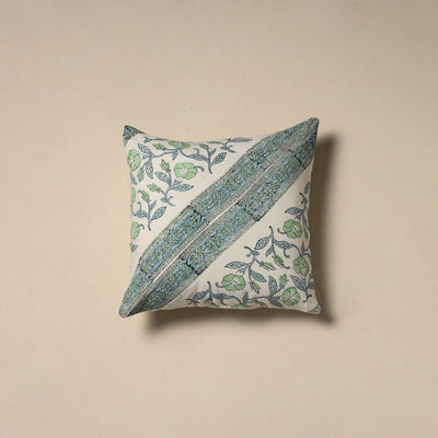 Hand sanganeri floral cushion cover 12 - handcrafted