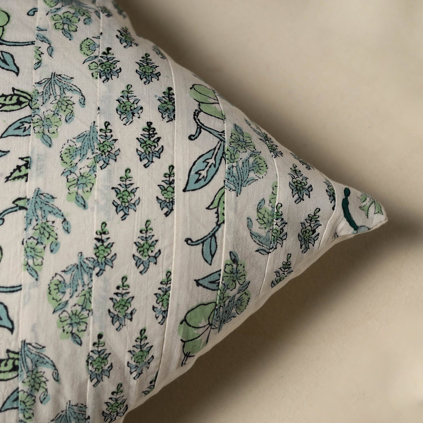Hand sanganeri floral cushion cover 14 - handcrafted