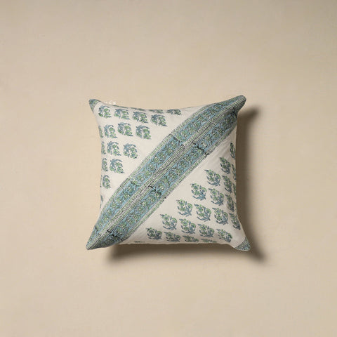 Hand sanganeri floral cushion cover 19 - handcrafted
