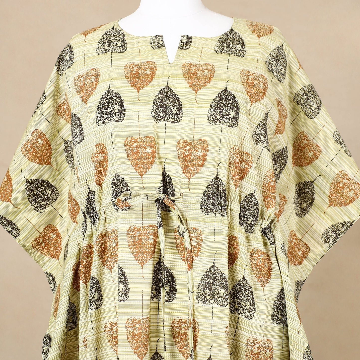 Buy Hand Block Printed Cotton Kaftan with Tie-Up Waist l iTokri.com