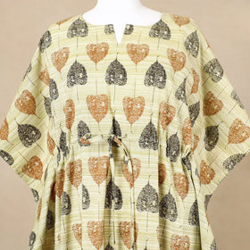 Buy Hand Block Printed Cotton Kaftan with Tie-Up Waist l iTokri.com