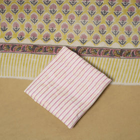 Hand sanganeri cotton 3pc unstitched dress material 08