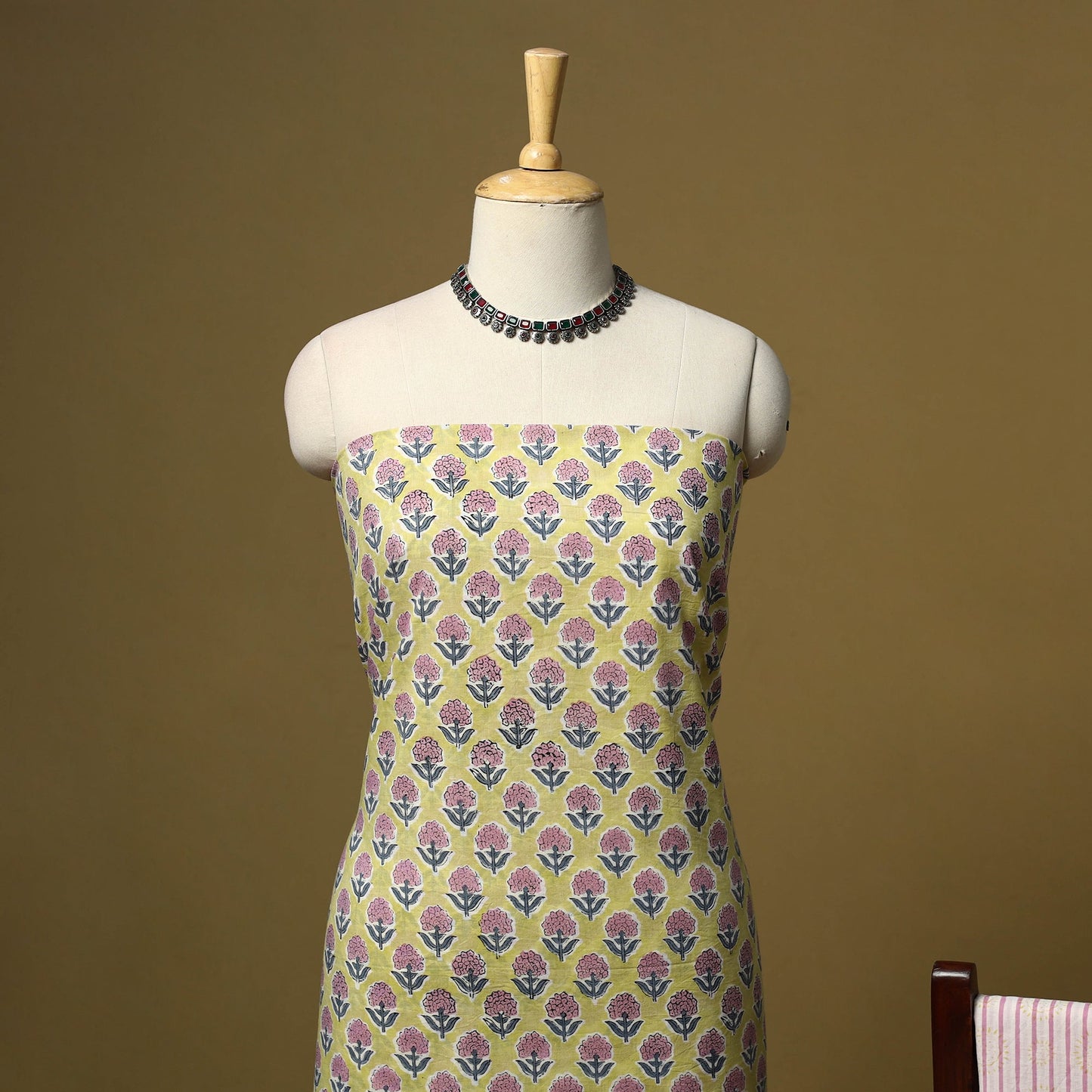 Hand sanganeri cotton 3pc unstitched dress material 08