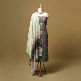 Hand sanganeri cotton 3pc unstitched dress material 02